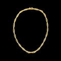 Gold Twisted Bamboo Link Necklace